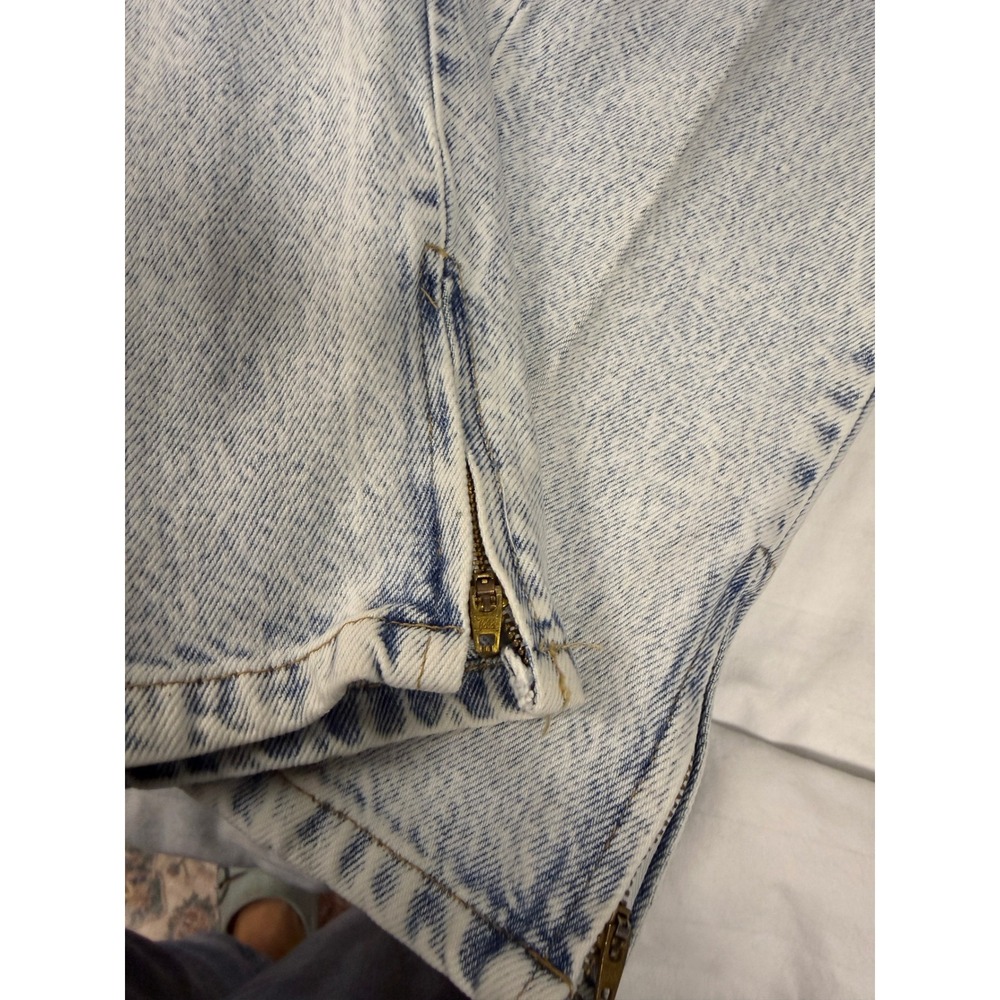 Vintage 80s Sasson Acid Wash High Waisted Ankle Zip Jeans Light Blue Denim 28 - Picture 8 of 14
